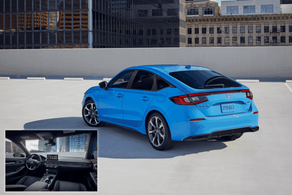 2025 Honda Civic Hatchback Sport Touring Hybrid in Boost Blue Pearl