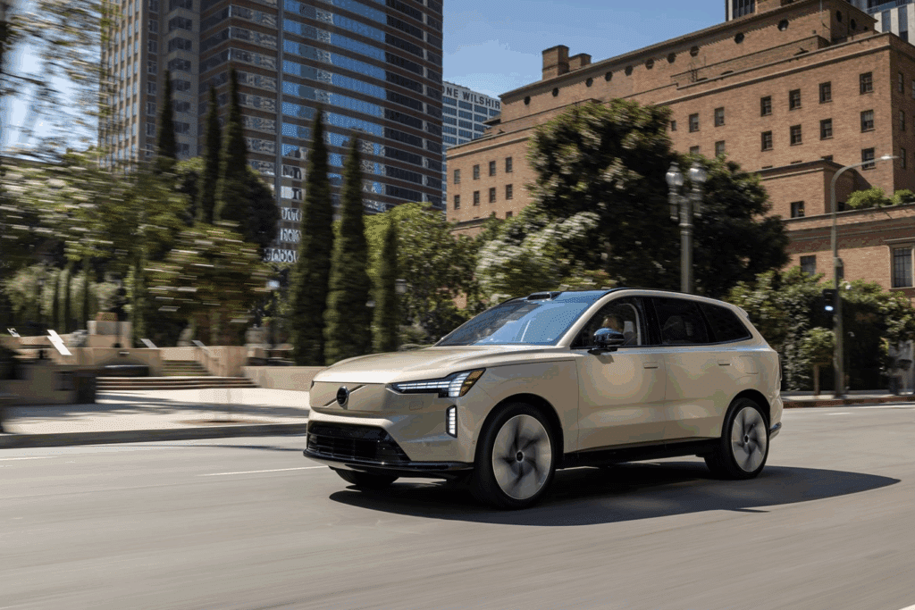 build your own 2026 Volvo XC90 electric car with city background
