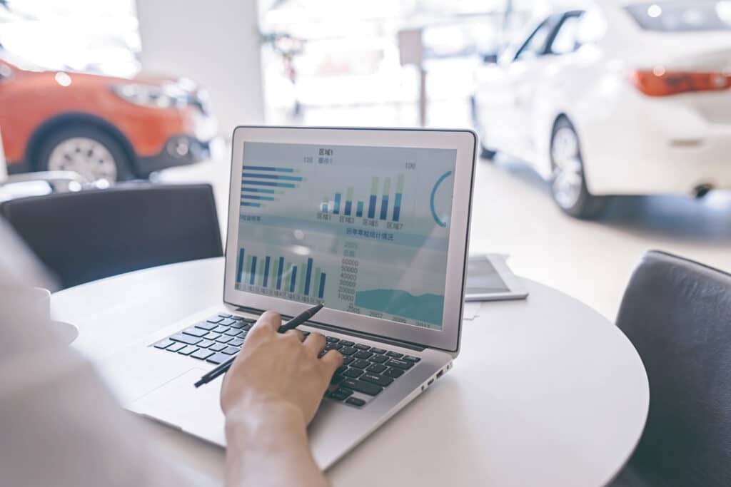 Car financing at car broker office