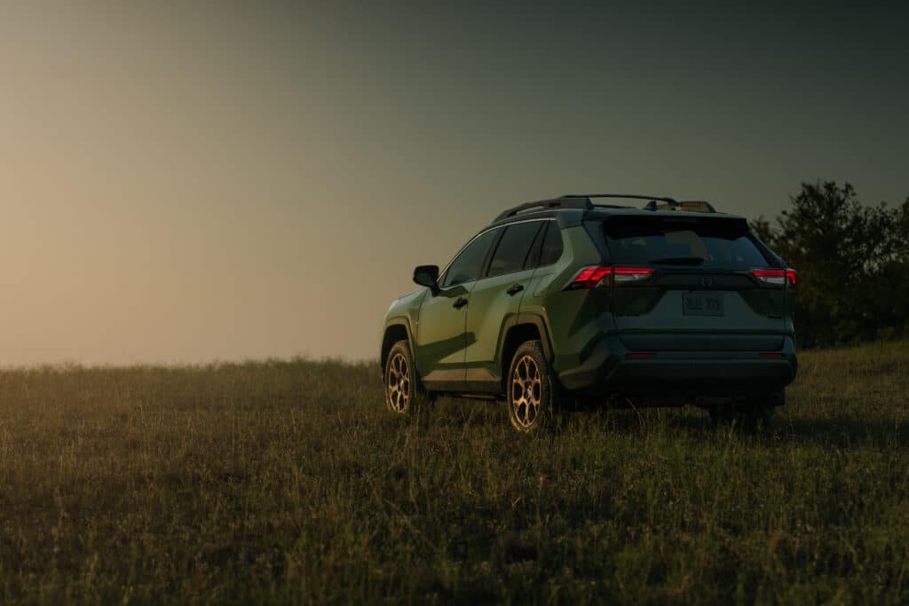 back view of the 2024 Toyota RAV4 Woodland trim