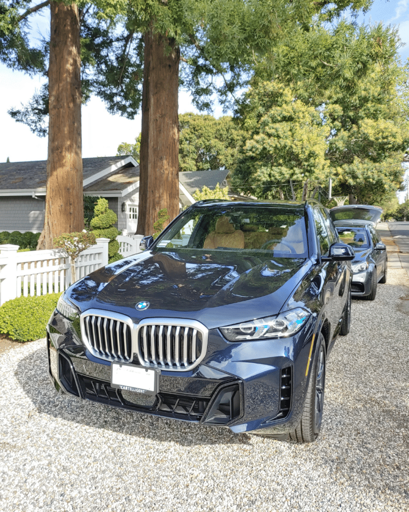 2025 BMW X5 lease delivered to Cartelligent clients house in Menlo Park CA