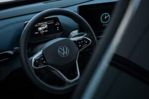 2026 Volkswagen ID4 driver's side interior with steering wheel