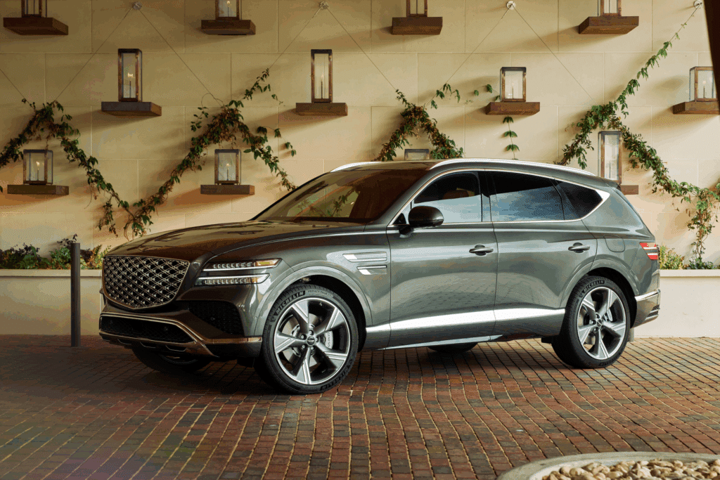 Light green 2025 Genesis GV80 medium sized SUV