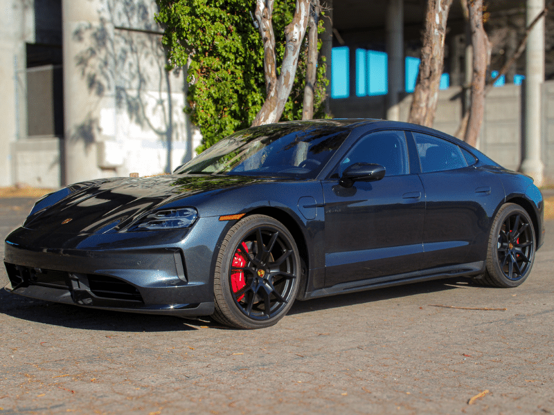 2025 Porsche Taycan shot by Cartelligent in Sausalito, California